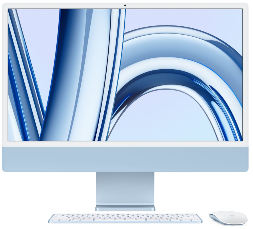 Apple iMac 24" Retina 4,5K, M3 (8C CPU, 10C GPU, 2023), 8 ГБ, 512 ГБ SSD, синий
