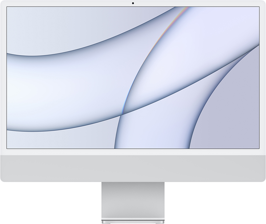 Apple iMac 24" Retina 4,5K, M1 (8C CPU, 8C GPU), 8 ГБ, 256 ГБ SSD, Silver (MQKP3)
