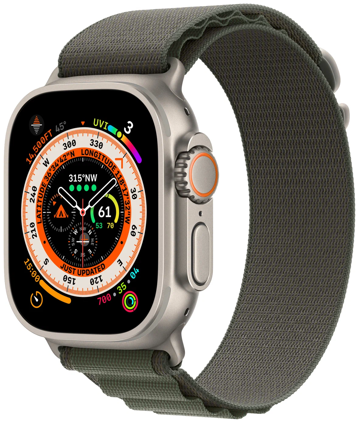 Apple Watch Ultra 49 mm GPS + Cellular Titanium Case Alpine Loop Green