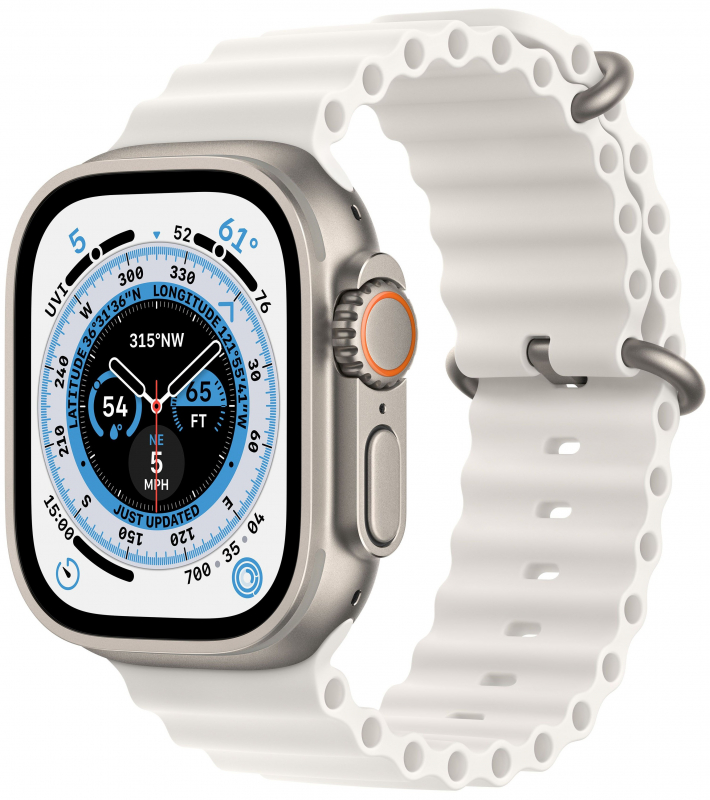 Apple Watch Ultra 49 mm GPS + Cellular Titanium Case Ocean band White